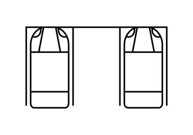 Beyaz arkaplanda araç siyah simgesi.