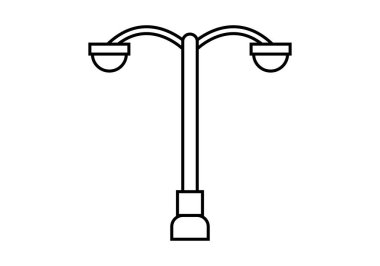 İki ampullü sokak lambasının siyah simgesi.