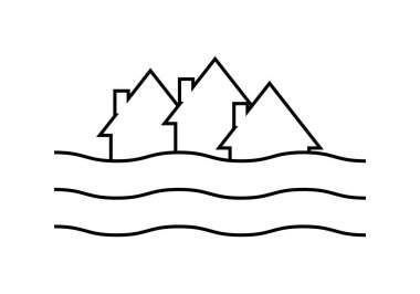 Kasabada sel baskınının simgesi.