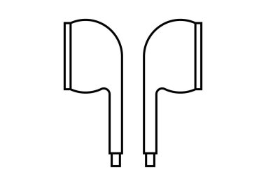 Beyaz arkaplanda siyah kulaklık simgesi.