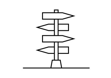 Çeşitli yönlerdeki simgelerin simgesi.