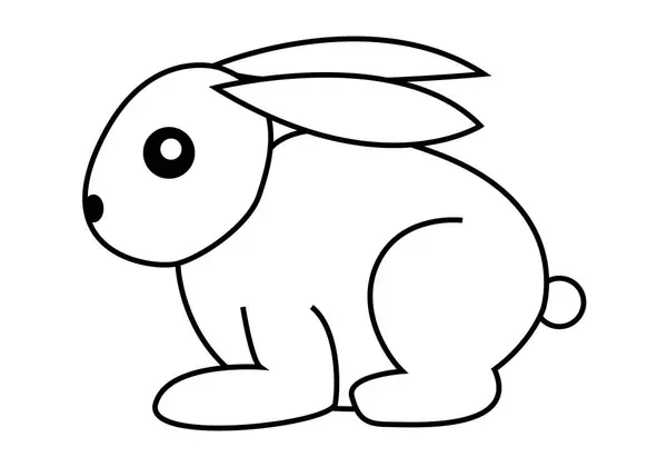 Rabbit Black Icon White Background — Stock Vector