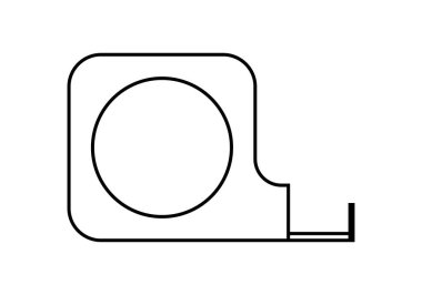 Beyaz arkaplanda bant ölçüsü siyah simge.