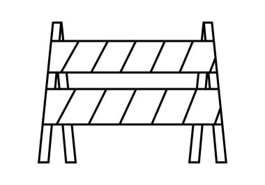 Fence icon cutting the way for construction.