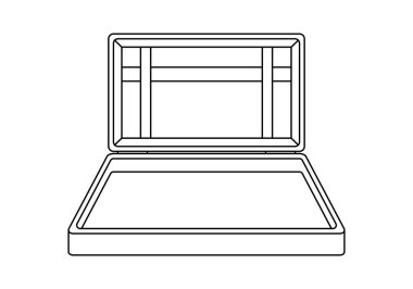 Beyaz arkaplanda bavul siyah simgesi.