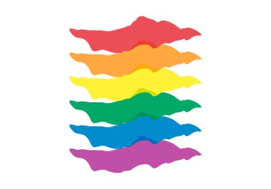Renkli fırça darbeleriyle yapılmış LGBTIQ bayrağı.