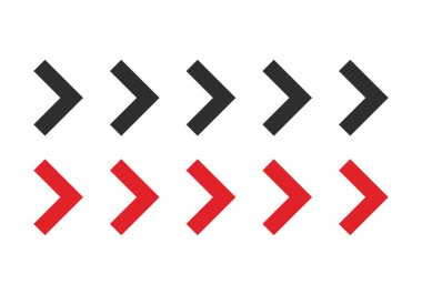 Beyaz arkaplanda kırmızı ve siyah oklar.