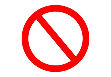 Forbidden icon on sign on white background. clipart