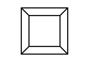 Derinlik olarak siyah çerçeve veya kutu simgesi.