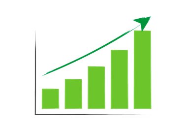 Kar için büyüyen yeşil grafik.