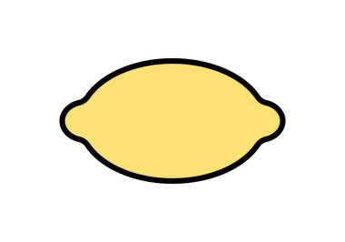 Beyaz arkaplanda sarı limon simgesi.