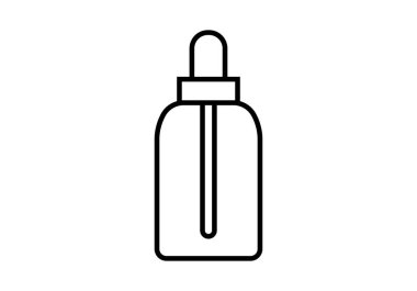 Black icon of bottle with dropper. clipart
