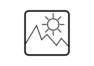 Fotoğrafçılık manzara kipi siyah simge.