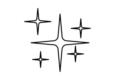 Beyaz arkaplanda siyah patlama ve yıldız simgesi.