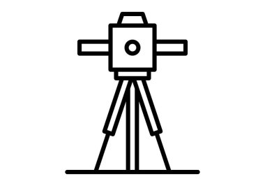 Toprak üzerinde jeolojik çalışmalar yapmak için makinelerin siyah simgesi.