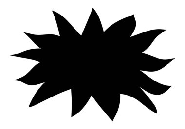 Beyaz arkaplanda deforme olmuş siyah yıldız.