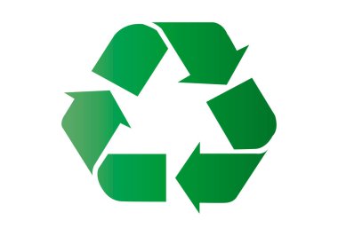 geri dönüşüm simgesi beyaz zemin üzerine.