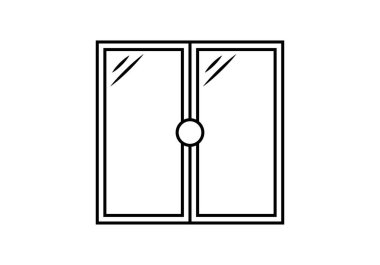 Kapatılan çift pencereli siyah simge.