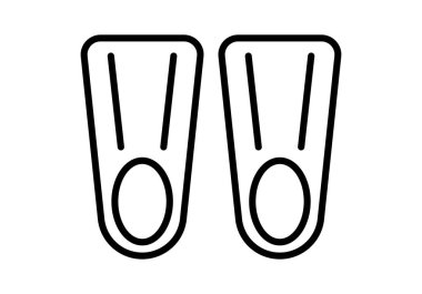 Beyaz arkaplanda yüzgeçler siyah simge daldırılıyor.