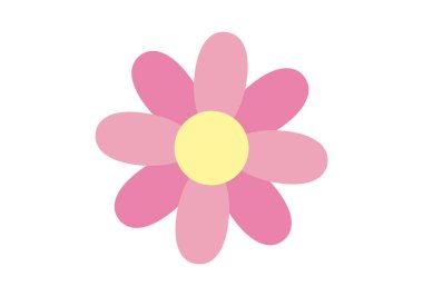 Beyaz arkaplanda pembe taç yaprağı çiçeği.