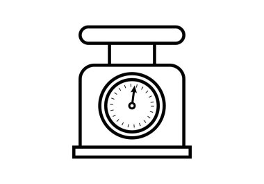 Beyaz arkaplanda ağırlık veya ölçek simgesi.