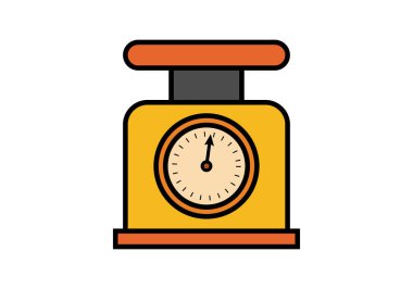 Beyaz arkaplanda ağırlık veya ölçek simgesi.