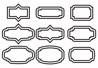 Zarif boş çerçeve siyah simge sayfası.
