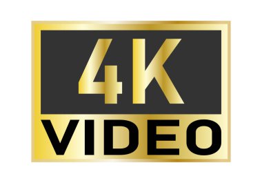 4K gold label in ultra HD. clipart