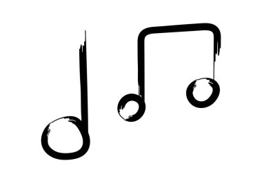 Fırça darbesiyle notaların siyah simgesi.