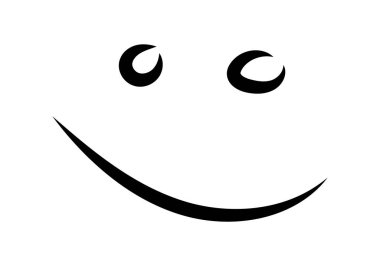 Gözleri olan gülümseyen ağzın simgesi..