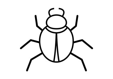 Beyaz arkaplanda siyah böcek simgesi.