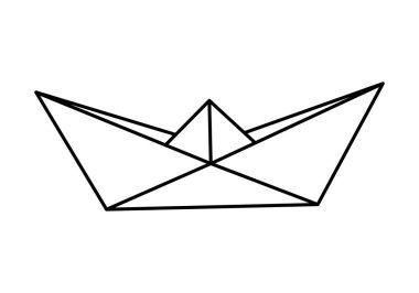 Origamiden yapılmış kağıt tekne..