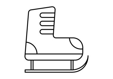 Buz patenli siyah çizme ikonu.