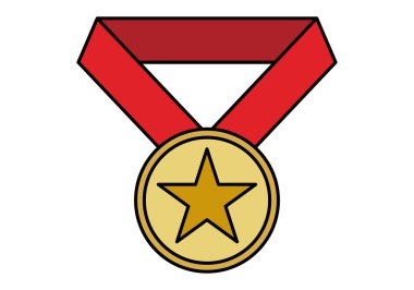 Kazanan kolyeli madalya simgesi.