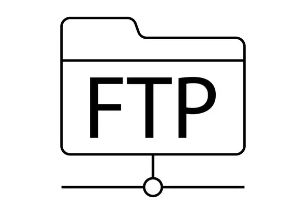 stock vector Black FTP upload icon on white background.