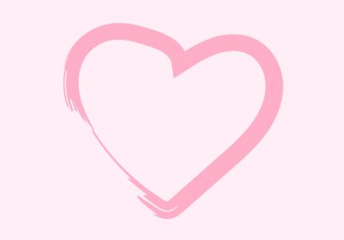 Pembe fırça darbesinden yapılmış kalp.