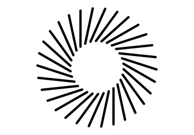 Siyah köşegen çizgilerden oluşan çember.