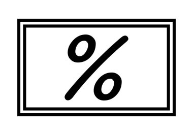 Yüzde sembollü siyah karatahta simgesi.