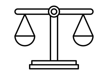 Beyaz arkaplanda siyah denge simgesi.