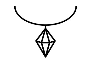 Elmas kolye siyah simgesi.