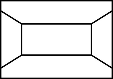Beyaz zemin üzerinde siyah yerleşim boş oda