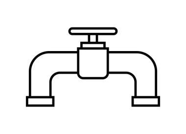 Yakıt ya da yağ boru vanası siyah simge.