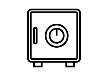 Beyaz arkaplanda siyah güvenli simgesi.