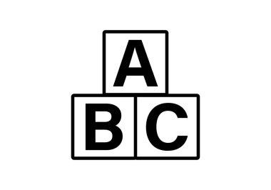 A, B ve C harfleriyle yapı taşlarının siyah simgesi.