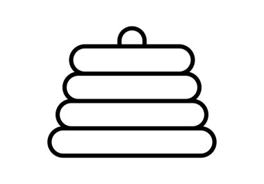 Donut oyuncağı siyah simgesi beyaz arkaplanda.