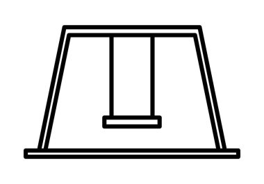 Beyaz arkaplanda siyah salıncak simgesi.