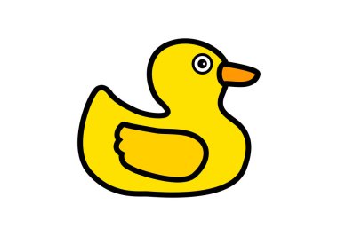 Beyaz arkaplanda Sarı Kauçuk Ördek.