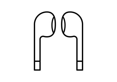 Kablosuz kulaklıklar beyaz arkaplanda siyah simge.
