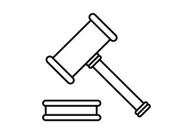 Hakimin tokmağının siyah simgesi.