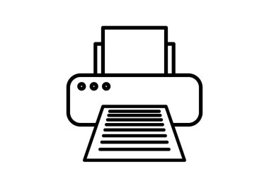 Black icon of a printer. clipart